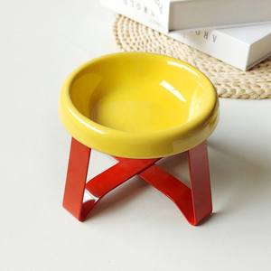 Doe חיית המחמד הסיטונאי לוגו מותאם אישית קרמי מוגבה קערת מזון חתול גבוהה רגל קטנה מגן האכלה קינוח - Product Image 3