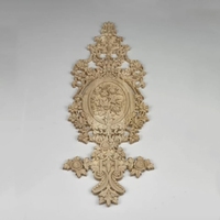 Style européen non peint en bois sculpté Applique Onlay maison mur porte meubles décalcomanie embellissements pour hôpital scolaire en plein air