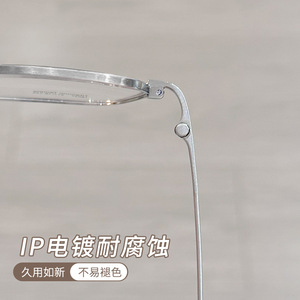 Monture de lunettes Danyang en titane pur 18049, rectangulaire, argentée, légère, pour femme, avec verres en plastique - Product Image 5