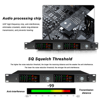 Système de microphone sans fil UHF professionnel 4 canaux True Diversity avec verrouillage ID et fixation Rock Mount