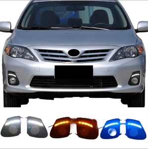 ไฟเดย์ไลท์ LED DRL 12v สำหรับรถยนต์โตโยต้า โคโรลล่า อัลติส ปี 2011-2013 พร้อมฝาครอบไฟตัดหมอก สายไฟ สวิตช์ และรีเลย์ - Product Image 1