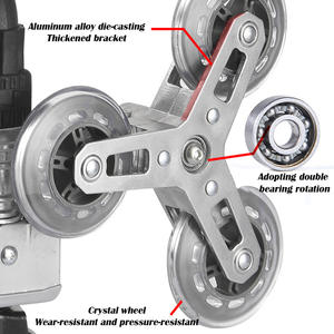 Chariot à outils d'escalade d'escalier en alliage d'aluminium portable camion à main télescopique pliant avec roues en cristal et 4 petites roulettes - Product Image 6