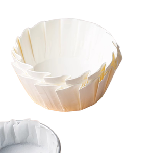 50 adet katlanmayan bask yağ geçirmez kağıt Cupcake pişirme bardak 4-Inch torbalı silikon kalıp dairesel kağıt ped kek alet takımı - Product Image 5