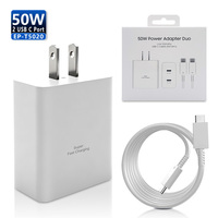 Chargeur rapide USB-C EP-T5020 50W QC3.0 avec matériau ignifuge, adaptateur d'alimentation électrique à prise américaine pour ordinateur portable/S25/S24