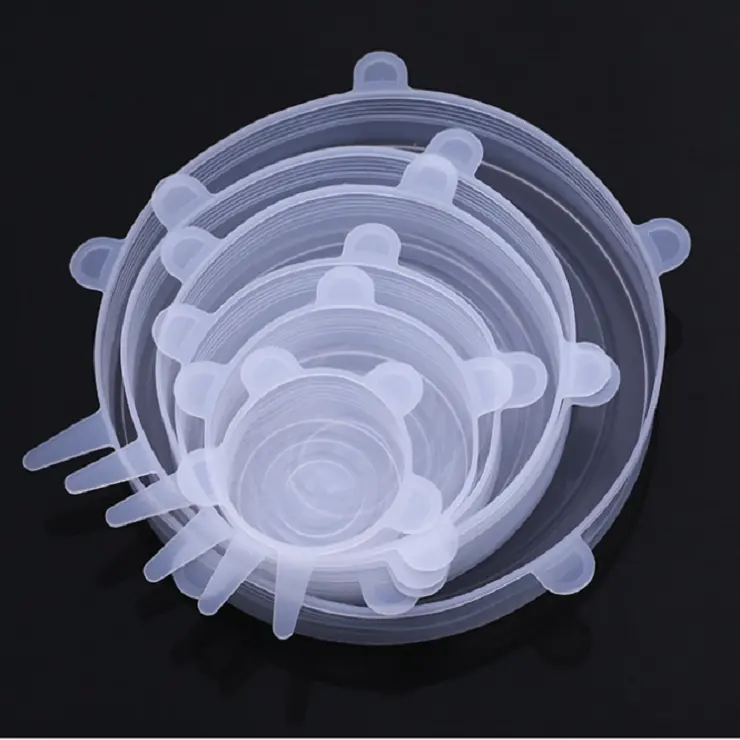 Factory Price 100g 6pc Set Cheap Food Fresh Cover BPA Free Reusable Silicone Bowl Covers Stretch Lid Cover