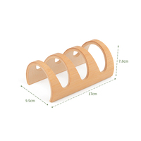 Bestseller Umwelt freundliches klassisches Design Natürlicher Bambus 3 Taco Halter Benutzer definierter vertikaler Pfannkuchen-Rollst änder für hartes, weiches Küchen geschirr