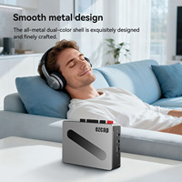 Lecteur de cassettes Bluetooth ezcap237P avec microphone intégré, design en métal élégant
