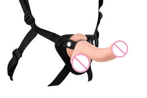Dildo réaliste à sangle pour femmes, PVC, ventouse, harnais, étanche IPX5, jouet sexuel portable mains libres pour les activités lesbiennes - Product Image 4