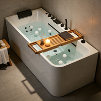 Baignoire rectangulaire en acrylique blanc pour spa, baignoire de trempage, baignoire de massage pour salle de bain, villa, hôtel