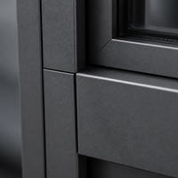 Porte à battant en aluminium à rupture de pont thermique sur mesure, double vitrage trempé Low-E, ouverture vers l'extérieur, idéale pour chambre à coucher