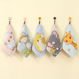 Carlota Kids Pure Cotton Square Towel 26x26cm Absorbent Gauze Hand Towel For Children <b>Bath</b> Use - Product Image 1