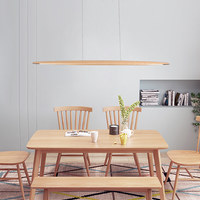 Luminaire suspendu long de style vintage en noyer noir massif pour restaurant et bar, avec LED protectrice pour les yeux CRI 95, design nordique minimaliste