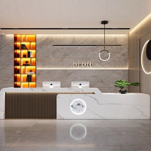 Nouveau comptoir de réception commercial contemporain en bois durable et écologique pour hôtels, centres commerciaux, bars, institutions de formation en danse - Product Image 4