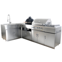 Cuisine extérieure en acier inoxydable de haute qualité avec barbecue Kamado pour jardin et terrasse, armoire étanche ODM