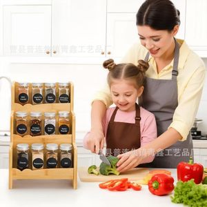Estante de almacenamiento de bambú de madera de 3 niveles, organizador de maquillaje de escritorio para encimera de baño - Product Image 2