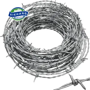 500m barbed wire 2mm fence 1.6 glazed gi concertin high quality best price bto22 razor fo per roll low prison barb e