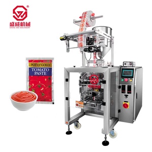Shengwei Máy Móc Alibaba Nhà Cung Cấp Vàng Gói Chất Lỏng Niêm Phong Bốn Mặt Dán Mật Ong Nước Sốt Cà Chua Máy Đóng Gói Dọc - Product Image 1
