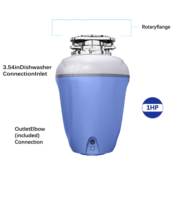 Triturador de Residuos de Alimentos Eléctrico de Doble Etapa de Acero Inoxidable para el Hogar, Triturador Continuo de Desechos con Motor de CC de 1 HP
