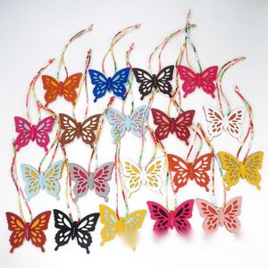 Low Moq New Design <b>Cheap</b> Colorful Leather butterfly Pendant with Cotton Rope for Personalized Leather Bag - Product Image 4