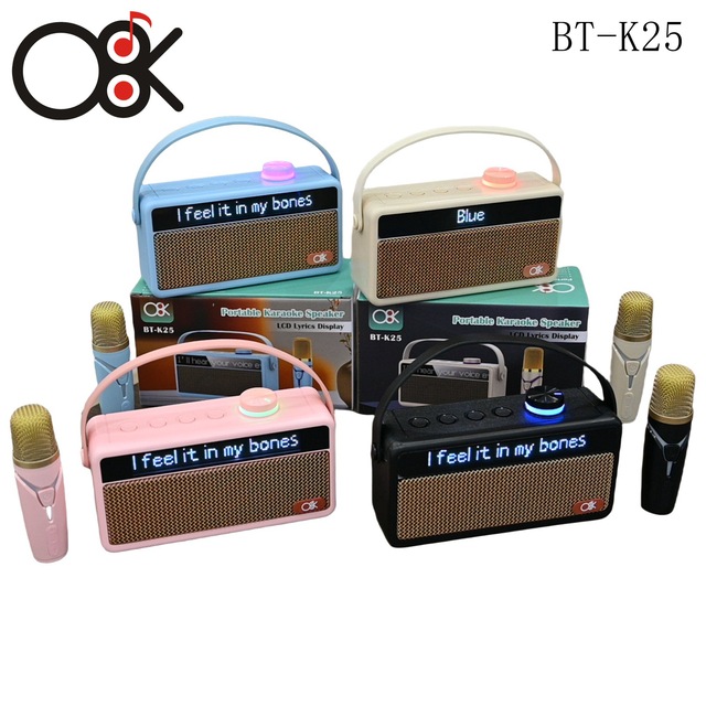 Portable for 5.0 Speaker with Built-in Microphone and RGB LED Lights for Karaoke Home & Outdoor Use
