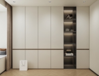 Ensemble de placards de chambre à coucher pour filles avec porte miroir, design classique, chambre à coucher moderne, armoire en bois blanc avec miroir de toilette