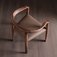 JP Chaise design italienne en bois massif Chaise longue à dossier d'hôtel Chaise d'étude avec accoudoir