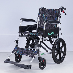 Fauteuil roulant manuel pliable Tousda, léger et portable, pour usage domestique, aide à la mobilité pour personnes âgées, avec frein en U et utilisation facile - Product Image 1