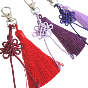 Pendentif QYS Nœud Chinois avec Pompon, Breloque Traditionnelle Porte-Bonheur, Ornement Suspendu DIY pour Porte-clés, Cadeau - Product Image 1