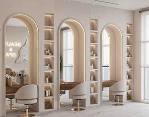 Station de <span class=keywords><strong>coiffure</strong></span> portable moderne avec miroir et éclairage LED, personnalisable pour salon de <span class=keywords><strong>coiffure</strong></span> - Product Image 2