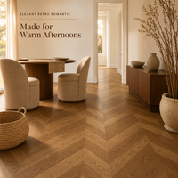 Parquet en bois d'ingénierie à chevrons, résistant à l'abrasion, Noyer noir, style rétro nordique européen, pour la maison et les magasins de vêtements