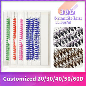 30 पी निजी लेबल नए रंगीन खंड क्लस्टर पलकों के निजी लेबल रंगीन डिय लश - Product Image 2