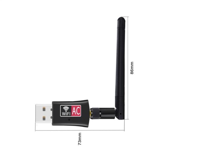AC600M USB2.0 2.4G/5G Fast Speed Laptop External Wired WiFi Adapter in Stock