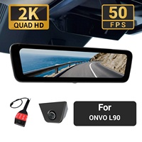 Sinjet pour ONVO L90 Caméra de recul numérique séparée avec streaming 2K, écran plein écran 8,2 pouces, caméra de tableau de bord miroir H8 Pro