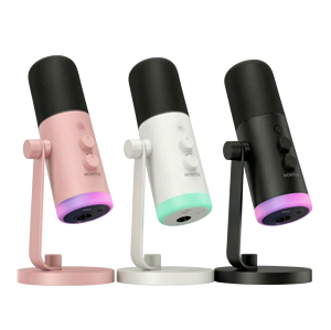 ไมโครโฟนพอดแคสต์แบบไดนามิก RGB รุ่นใหม่ พร้อมอินเทอร์เฟซ Type C และ XLR สำหรับพีซี อุปกรณ์พอดแคสต์ ไมโครโฟนสำหรับสตูดิโอ พร้อมช่องต่อจอมอนิเตอร์ 3.5 มม. - Product Image 1