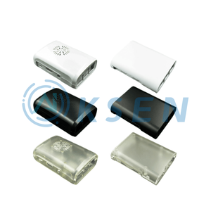 AI-KSEN Compatibile con Raspberry <span class=keywords><strong>Pi</strong></span> 2a Generazione B/3a Generazione, Guscio Nero e Bianco Trasparente Tricolore - Product Image 1