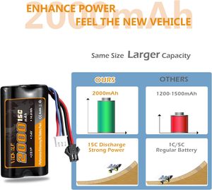 Аккумулятор VICMILE 7.4V 2000mAh 2S с разъемом SM-2P (2 шт.) - Product Image 4