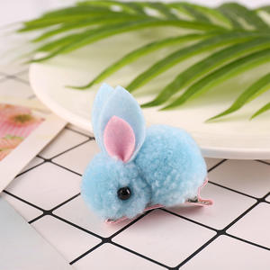 トレンドのかわいいポンポンバニーダッククリップ、女の子用キッズヘアピン、素敵なふわふわのウサギの子供用ヘアクリップ、ベビーガール用 - Product Image 6