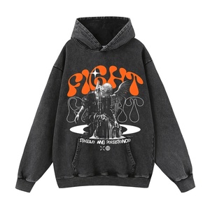 Felpa da <span class=keywords><strong>Uomo</strong></span> con Stampa Personalizzata, Effetto Invecchiato, Stampa Scultura Angelo, Vestibilità Ampia, Trendy, Versatile, <span class=keywords><strong>Casual</strong></span>, Lavaggio Acido - Product Image 2