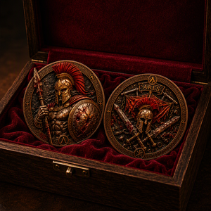Moneda Conmemorativa Personalizada 3D de <span class=keywords><strong>Ares</strong></span> Espartano <span class=keywords><strong>en</strong></span> Alto Relieve, Moneda de Desafío de Dios Griego <span class=keywords><strong>en</strong></span> Bronce Antiguo para Colección y Regalo - Product Image 3