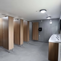 Cloison de toilettes ignifuge en HPL, panneau de cabine étanche en stratifié haute pression pour bâtiments commerciaux