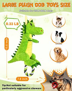 Jouet à mâcher pour animaux de compagnie en peluche Dragon, jouet à tirer en corde, jouet en peluche de coton résistant aux morsures pour chien, jeu intérieur/extérieur - Product Image 3