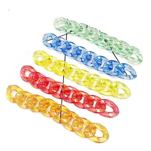 transparent Open Ring Resin Chain For Bags Diy Jewelry Acrylic Acrylic Plastic Cuban Link Chain Buckle For Handbags accessories
