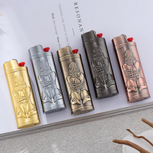 J6 Classic Sexy Goddess Three-Dimensional Relief Lighter Shell Metal a prueba de explosiones para Case Oval para <span class=keywords><strong>Bic</strong></span> J6 - Product Image 5