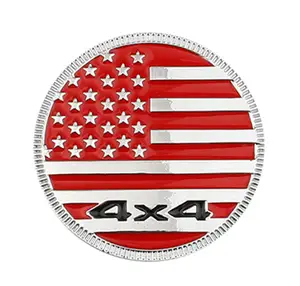 Custom Hot Sales Chrome Electroplate Us Flag Metal Car Badge Auto Emblems Stickers For Car Body