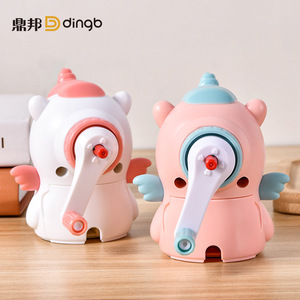 Taille-crayon manuel à manivelle Dingbang Unicorn pour enfants, usage scolaire, couleur blanc rose, modèle plastique 8691 - Product Image 2