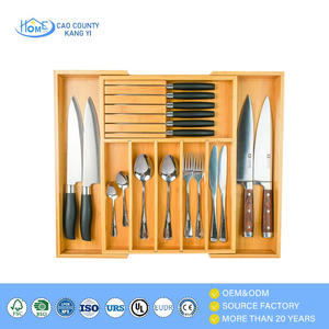 Organisateur de tiroir de cuisine en bambou extensible de qualité supérieure - Product Image 1