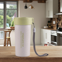 Nouvelle tasse de voyage Iinmei en paille de blé sans BPA, écologique, minimaliste, avec couvercle à vis, grande capacité, idéale pour les cadeaux promotionnels