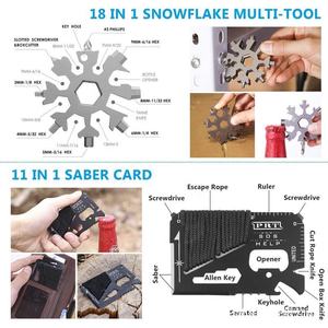 Kit d'outils de survie 21 cm, équipement d'urgence multifonctionnel pour l'extérieur, ensemble d'équipement de premiers soins en acier inoxydable pour la nature sauvage - Product Image 5