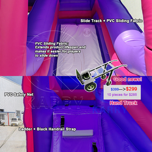 Purple and <b>Pink</b> Tropical Wet Dry Bounce House Buy Bounce House Wholesale Inflatable Candy Bouncy Caste with <b>Slide</b> - Product Image 5