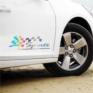 Adesivo per Auto con Bandiera da Corsa - Impermeabile, Rimovibile, Senza Residui, Facile da Applicare per Auto, SUV, Camion, Adatto per BYD, Toyota, Honda - Product Image 2